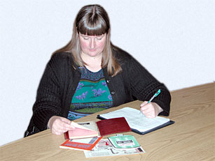 Rebecca at table